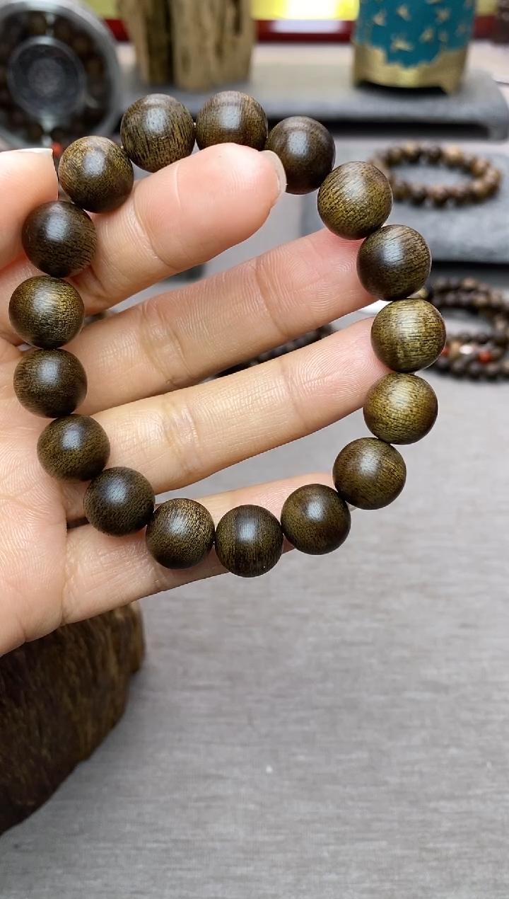 【闪购商品】沉香手串芽庄白棋12沉水单圈