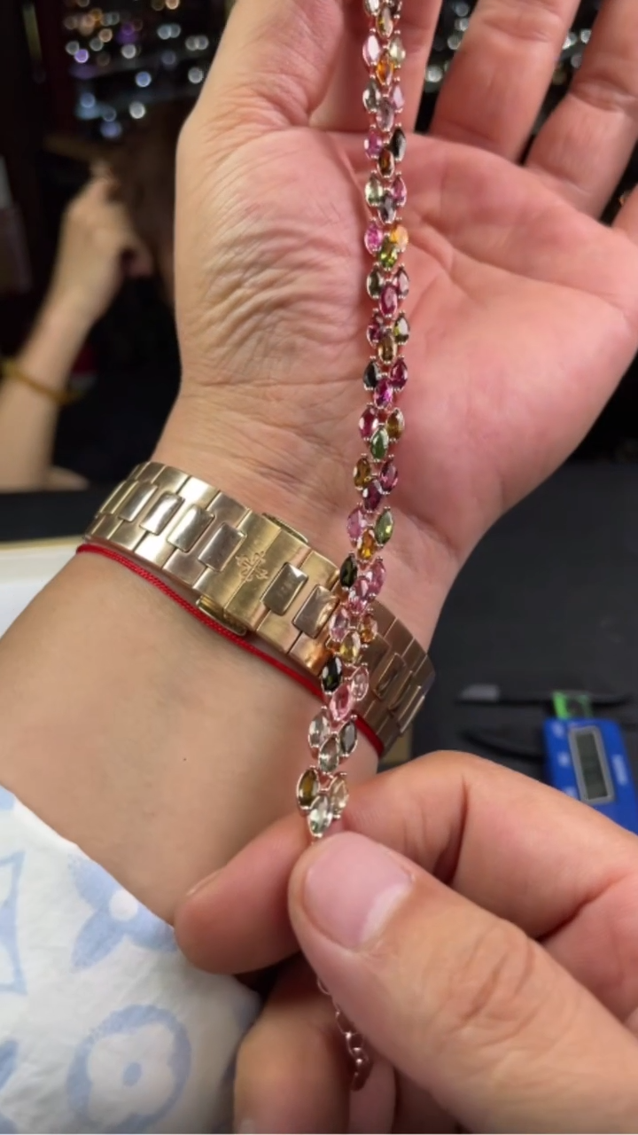 手链银S925镶嵌碧玺-11588-E24-多样性发其一