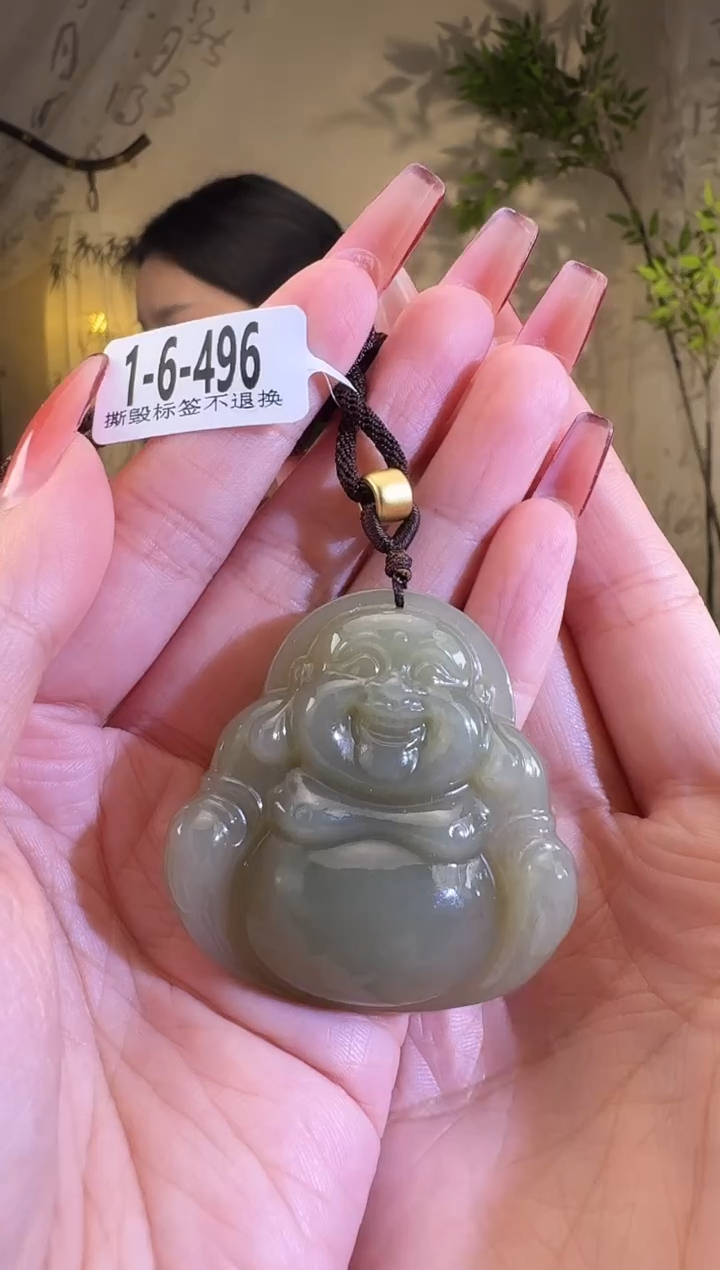 【闪购商品】和田玉颈饰未镶嵌佛公496 带浮棉 扣手