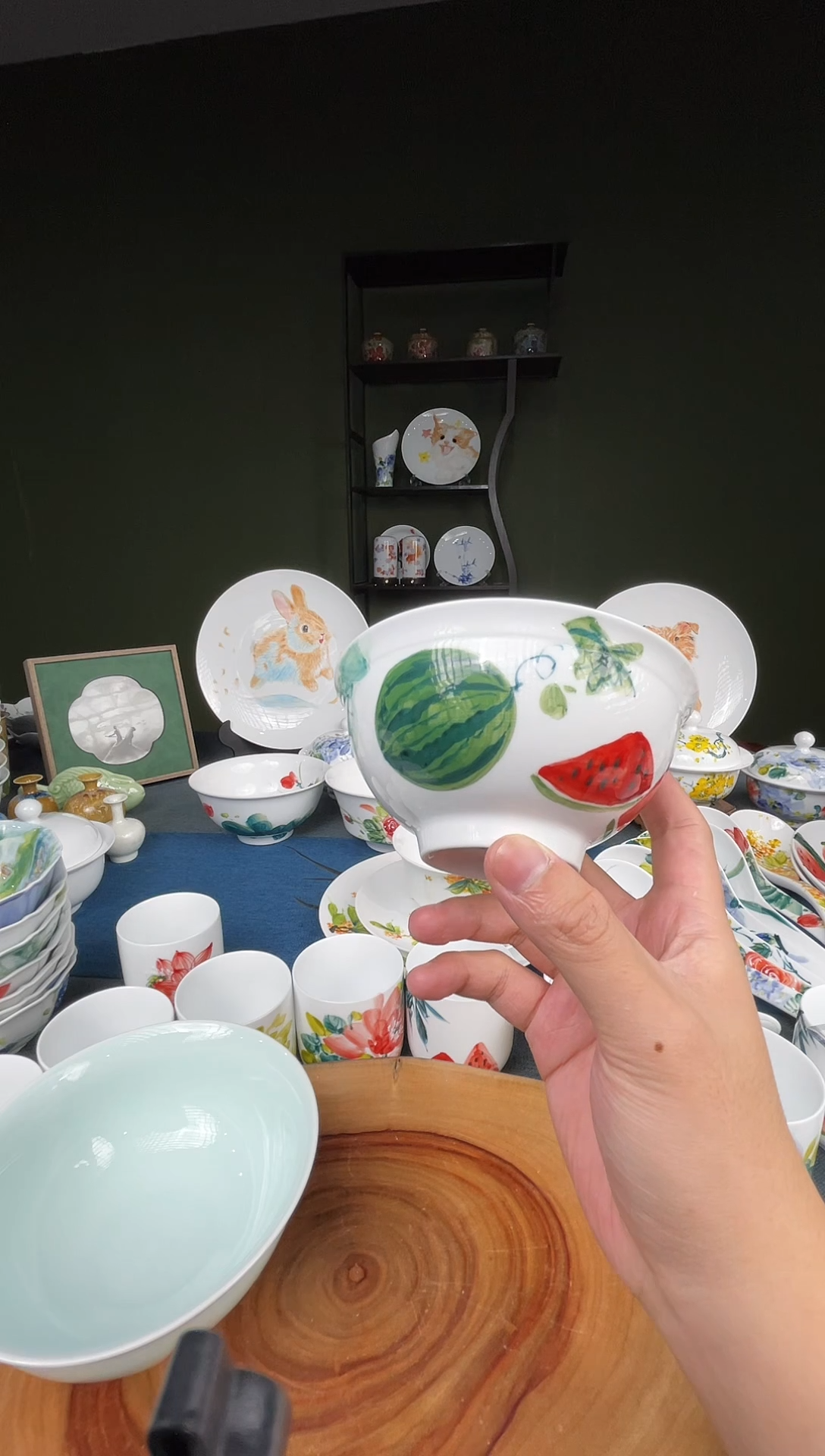 其他景德镇高温釉下彩5英寸官窑米饭碗圆西瓜