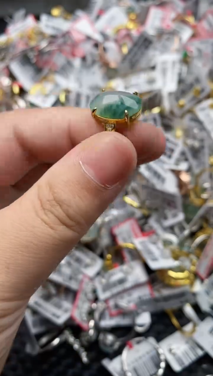 【闪购商品】翡翠戒指银S925镶嵌66666---3