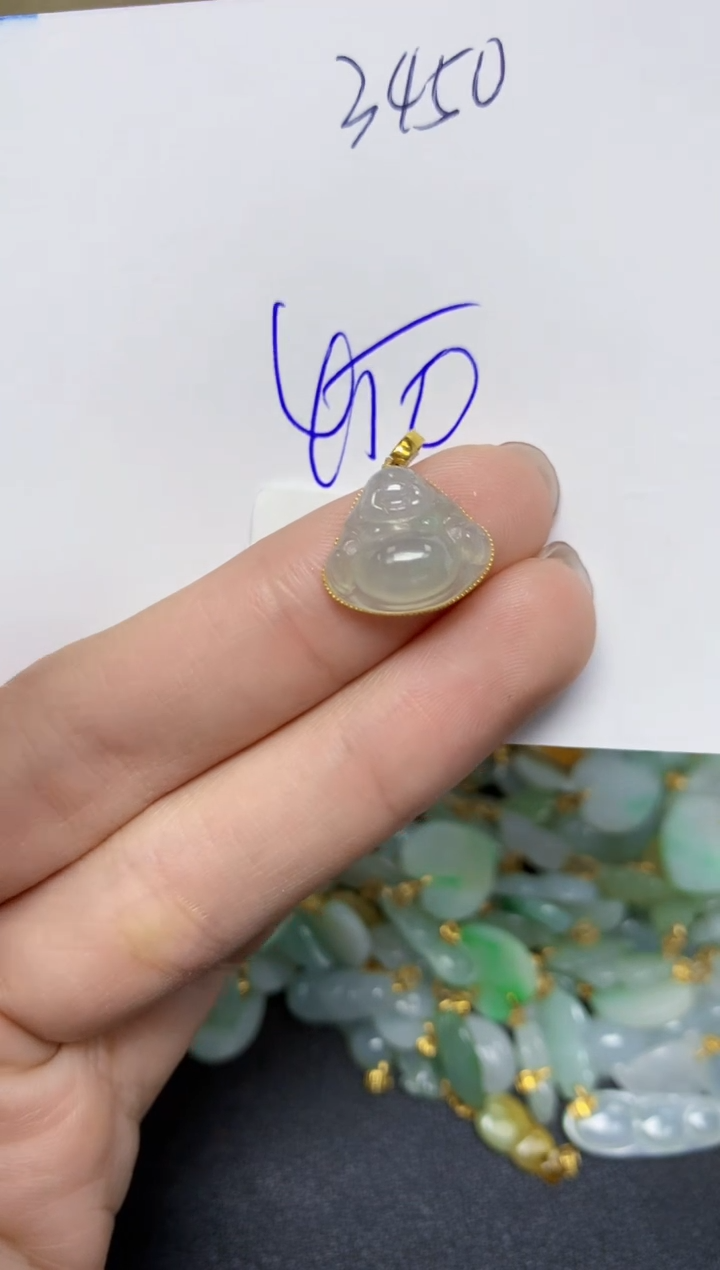 【闪购商品】翡翠颈饰18K金镶嵌 天然翡翠A货