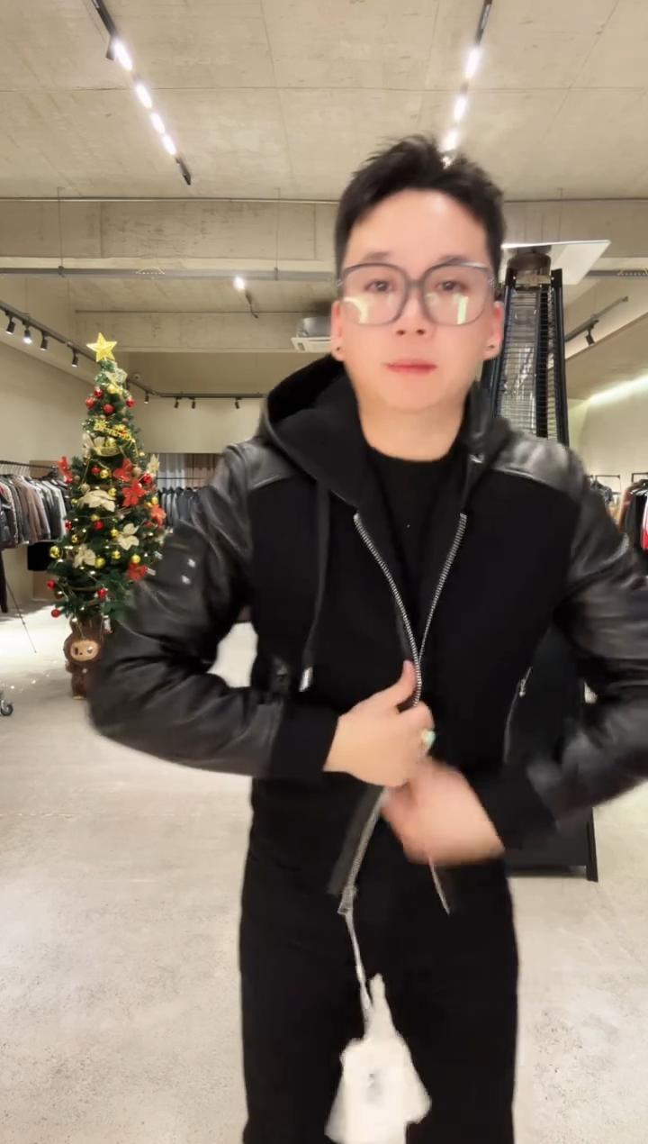 远**你46码 男士真皮拼接鹅绒服25810