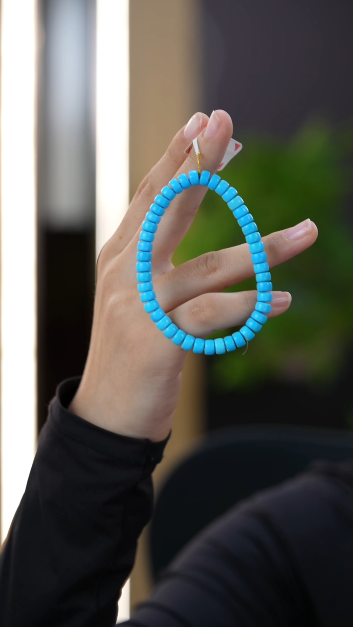 未镶嵌绿松石直切手串6.5-6.7mm秒拍号21