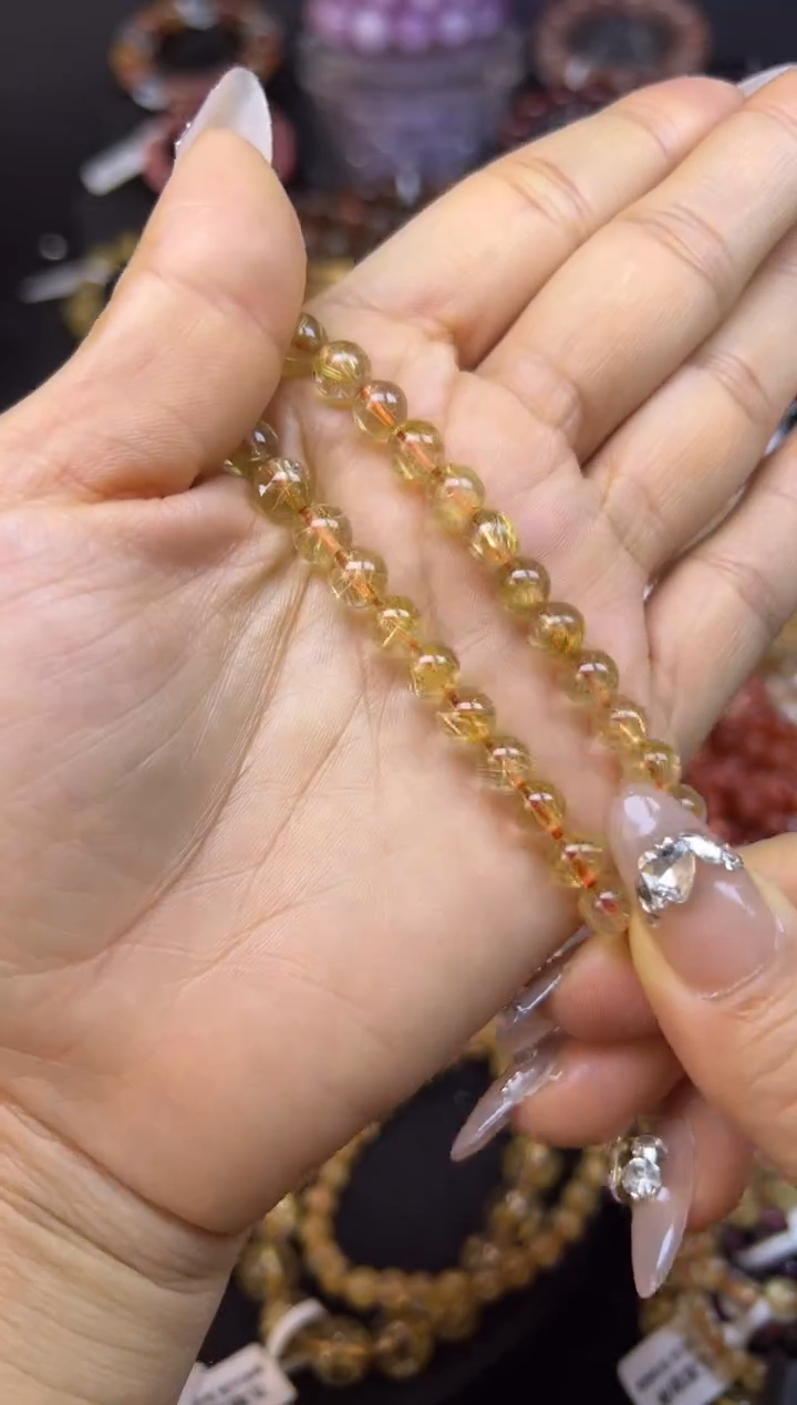 未镶嵌手串水晶金发晶6.7mm