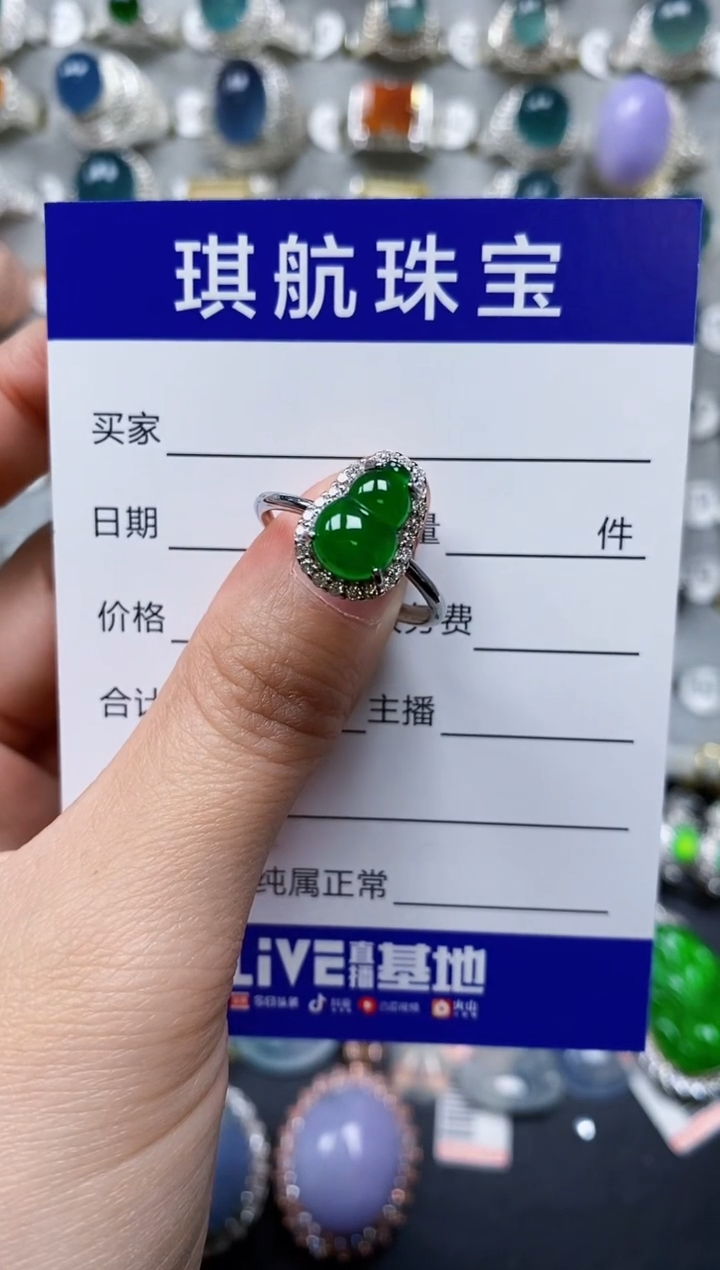 【闪购商品】翡翠戒指银S925镶嵌0307