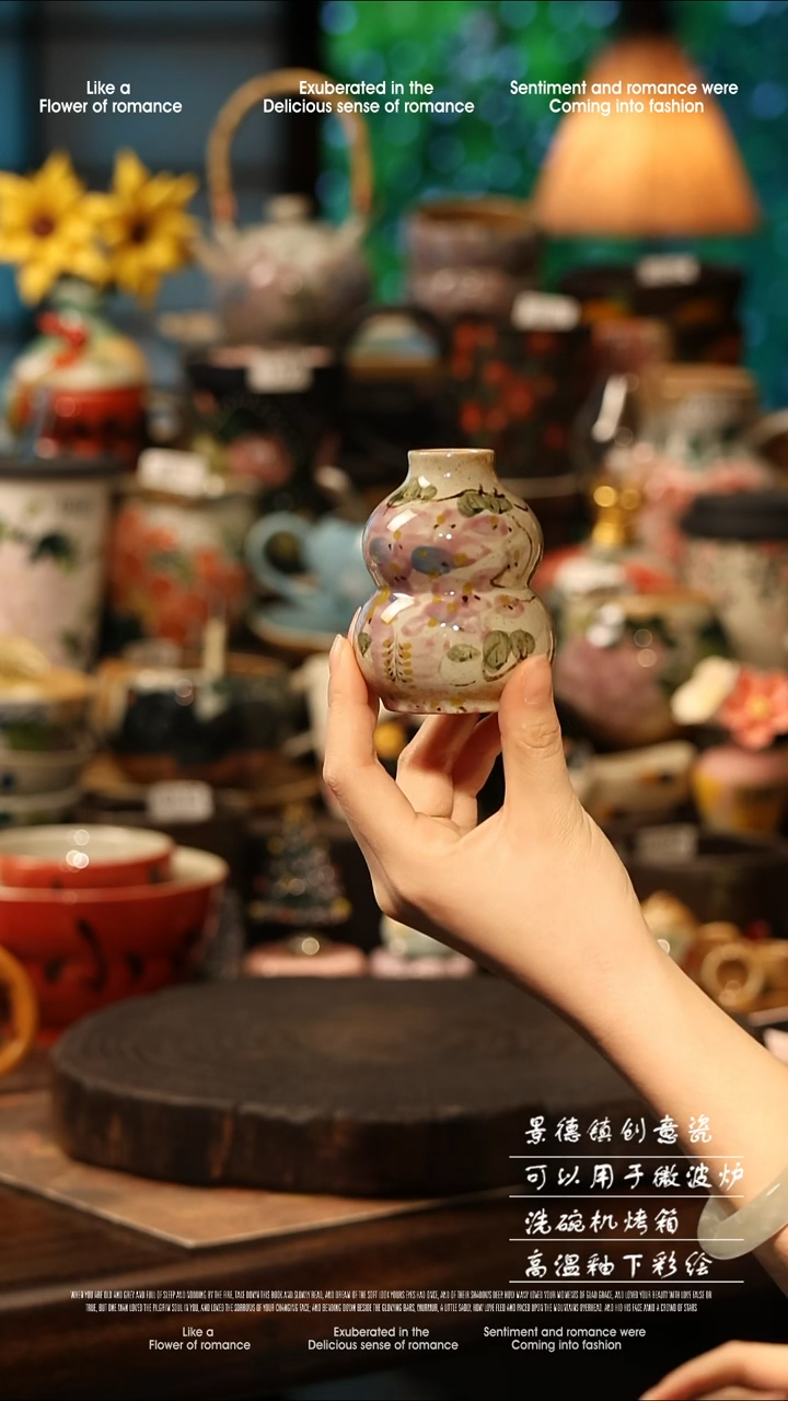 陶瓷景德镇高温釉下彩手工手绘款式@A1223@