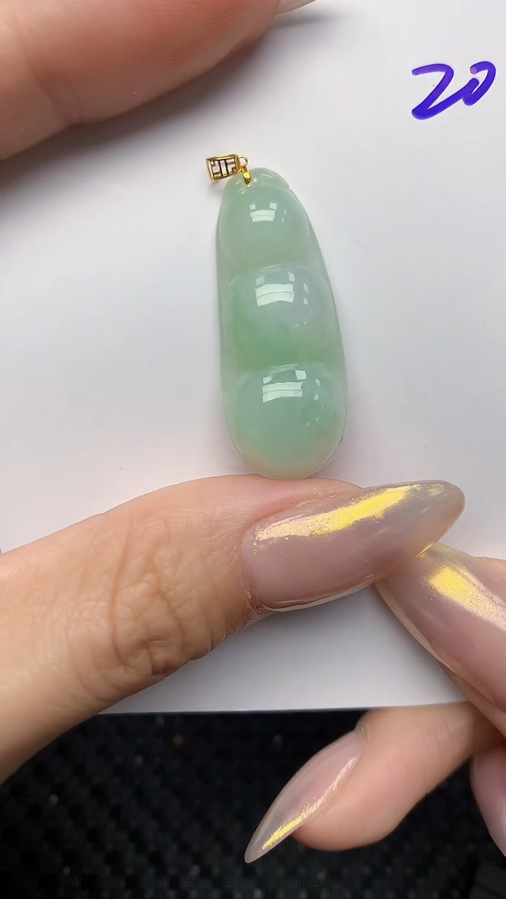 【闪购商品】翡翠颈饰18K金镶嵌天然翡翠A货