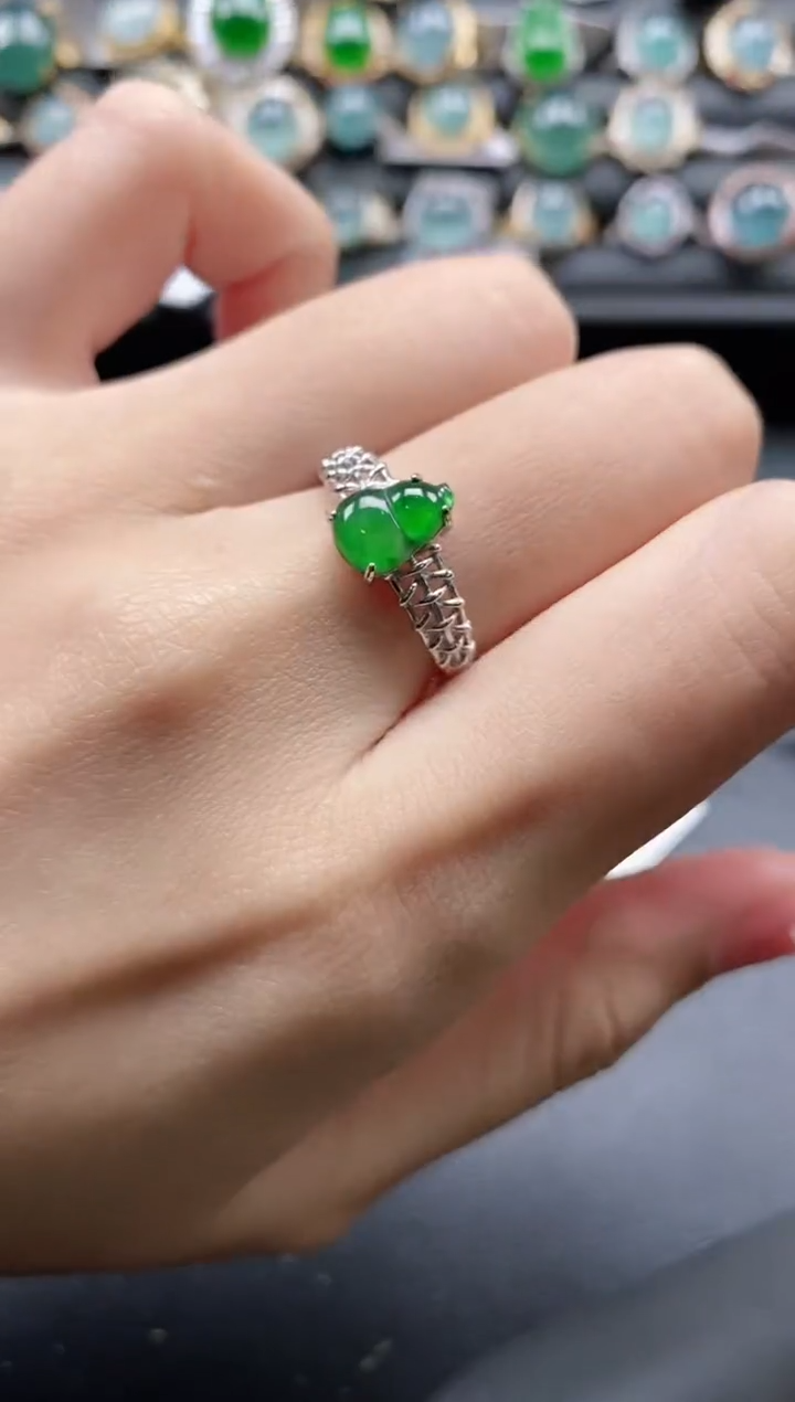 【闪购商品】翡翠戒指银S925镶嵌1111