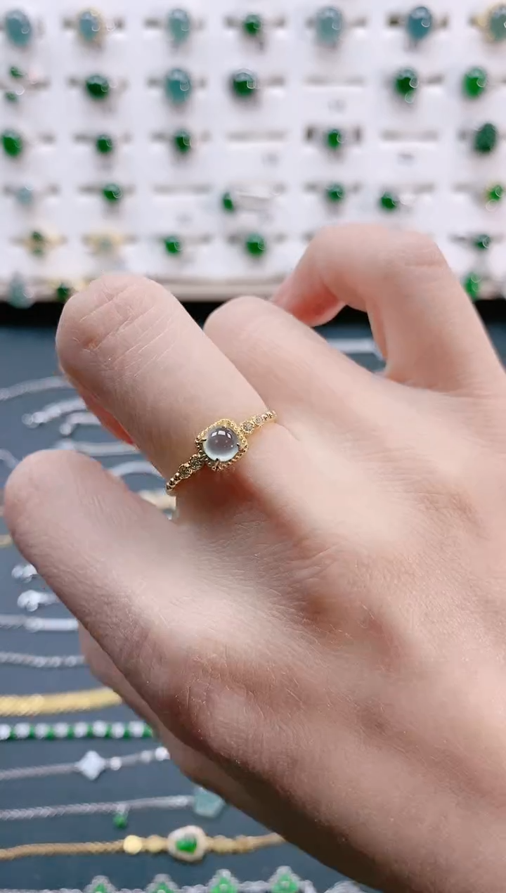 【闪购商品】翡翠戒指银S925镶嵌天然翡翠