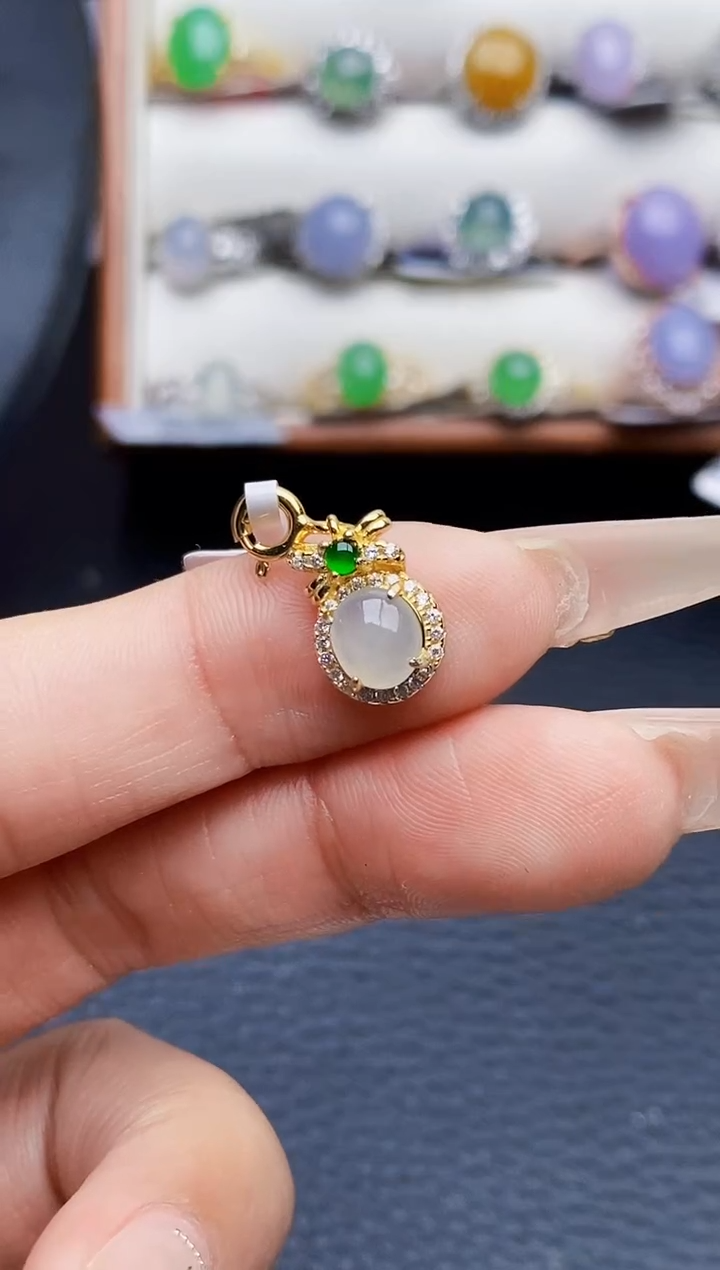 银S925镶嵌戒指翡翠0006