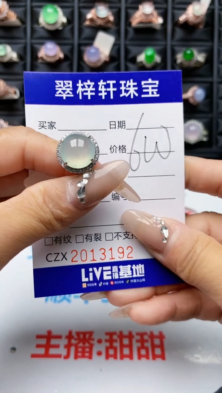 【闪购商品】翡翠戒指银S925镶嵌3192