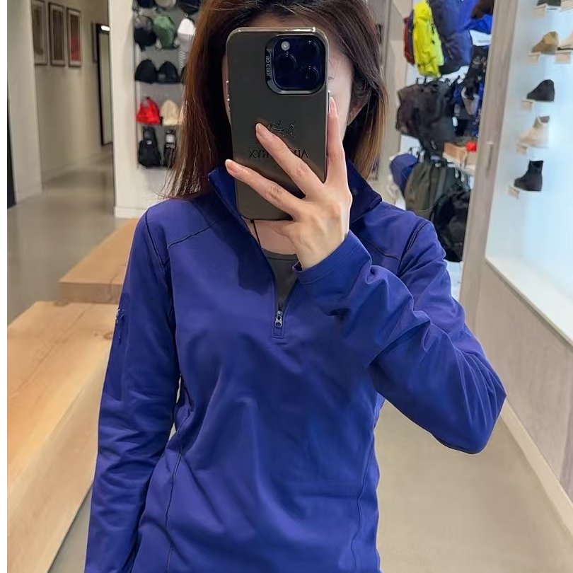 女款RHO ZIP NECK 半拉链薄抓绒 