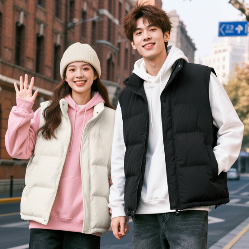 印花小标秋冬季保暖防风男女同款休闲风质感马甲908M