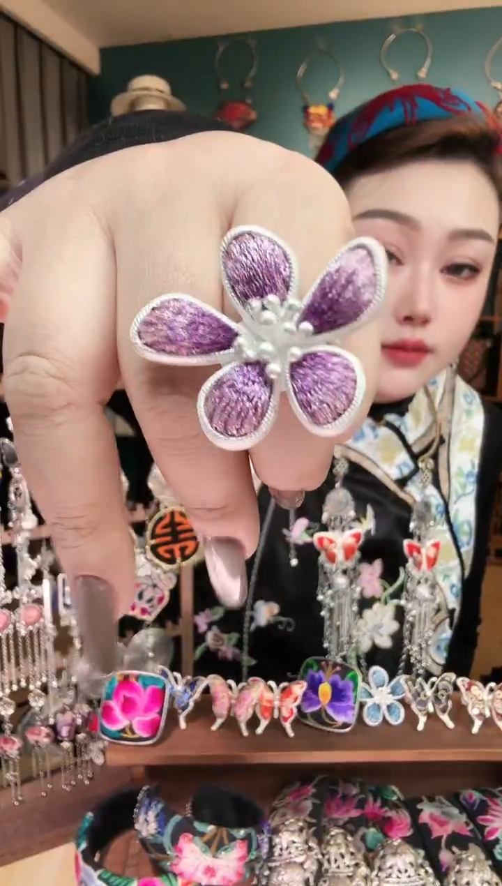 刺绣纯手工民族风刺绣戒指