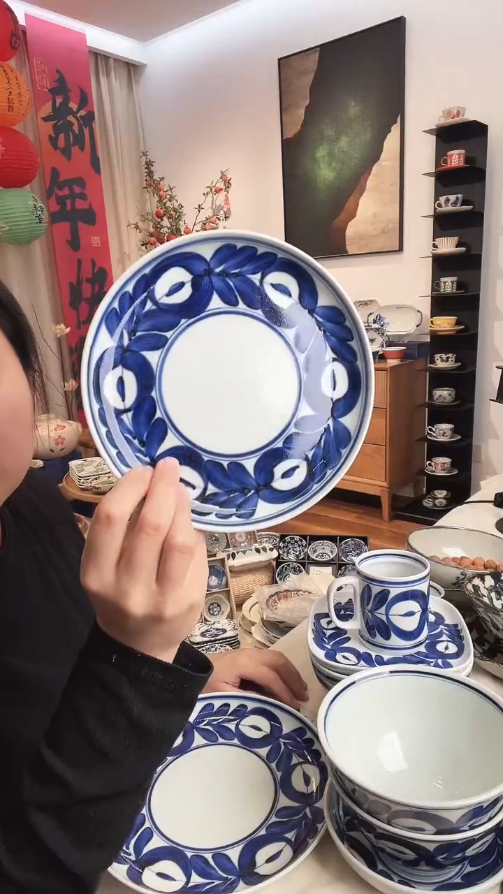 【闪购商品】不退换 慎拍 手绘蓝海草17厘米圆盘