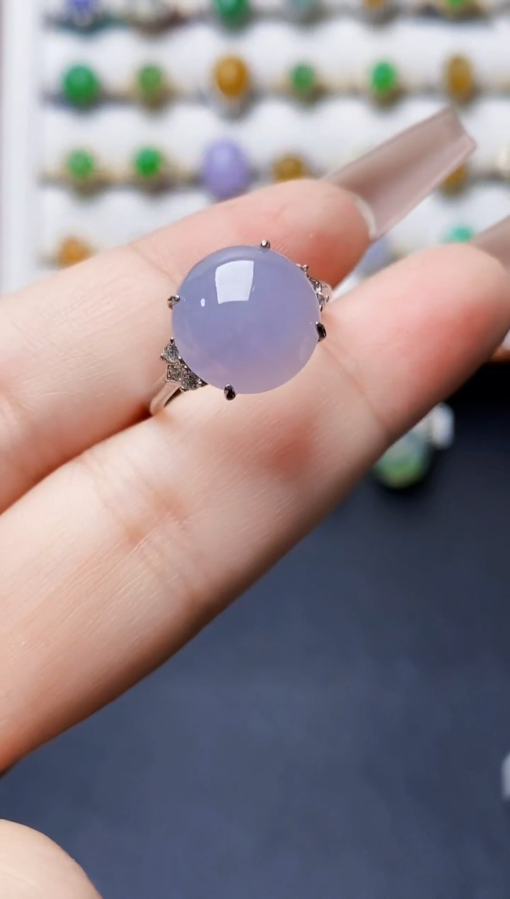 银S925镶嵌戒指翡翠4136