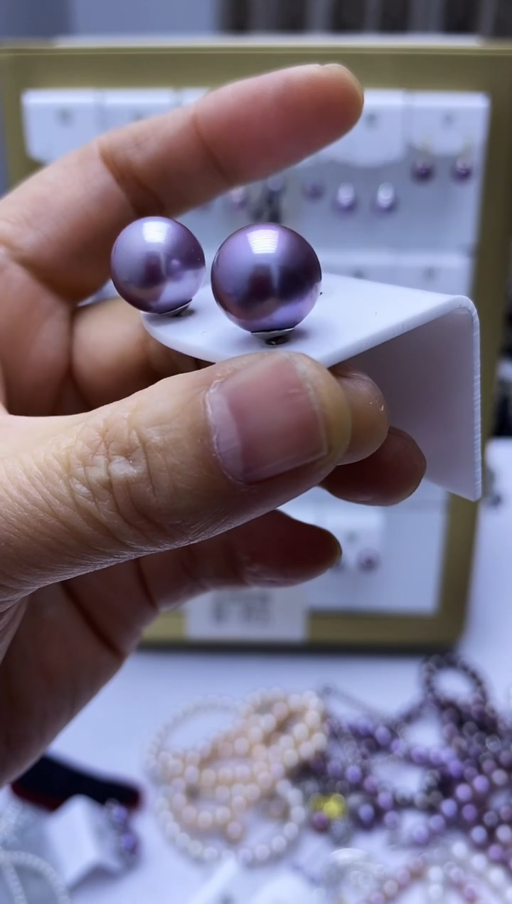 银S925镶嵌耳饰淡水珍珠392