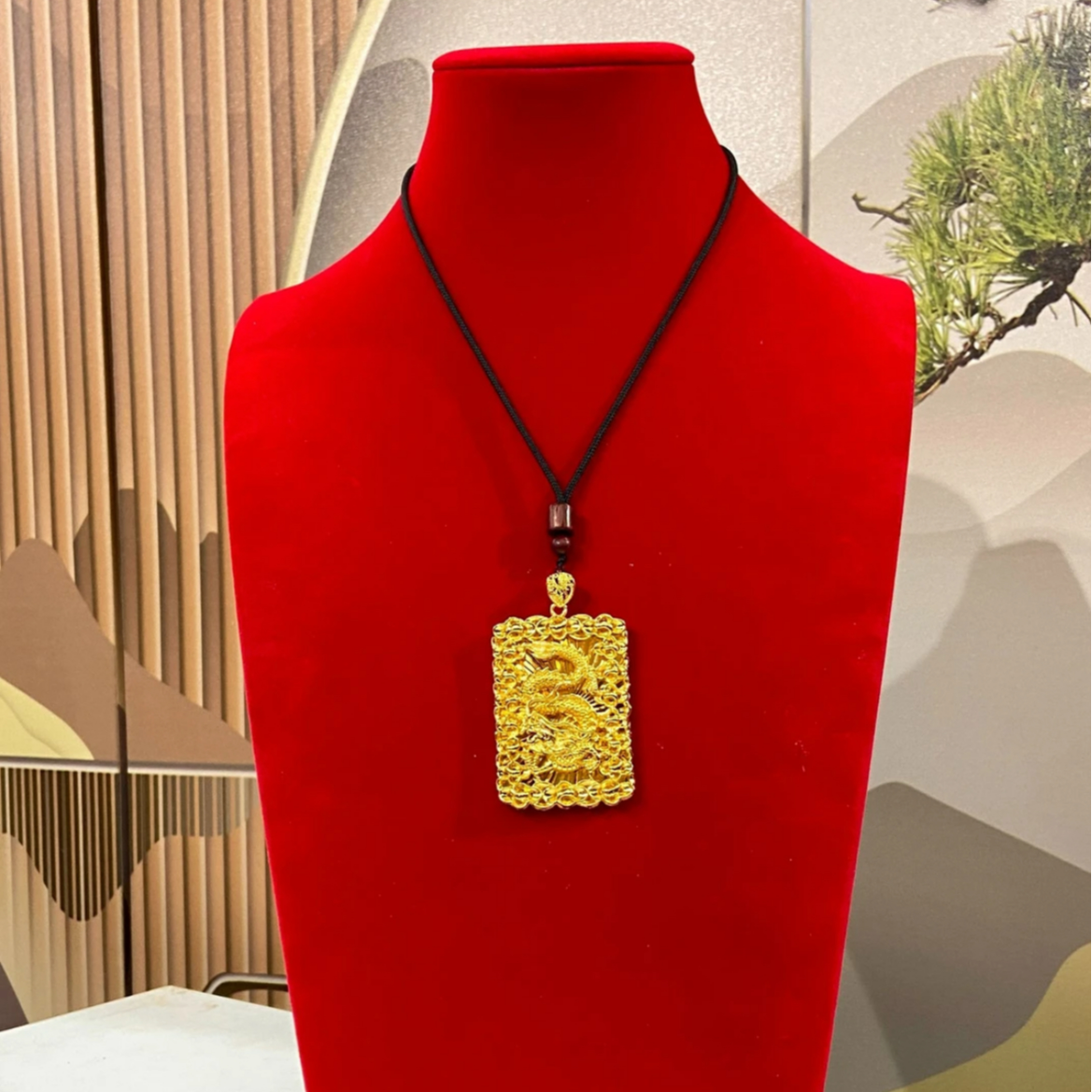 合金吊坠 龙牌吊坠项链男士男款气质潮流时尚大气金色精美款吊坠
