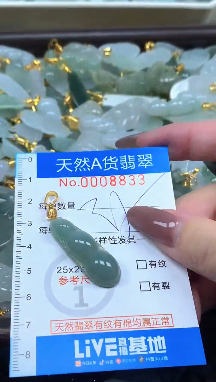颈饰未镶嵌翡翠净货挂件-8833