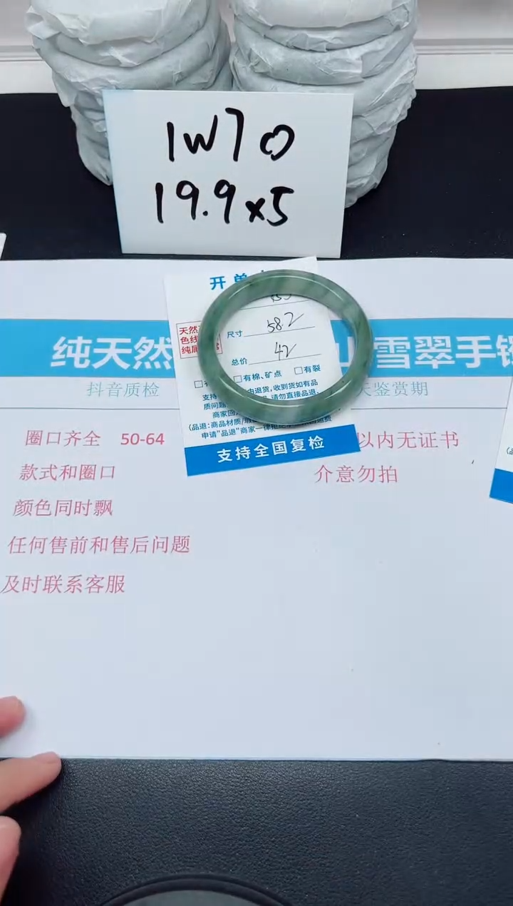 【闪购商品】石英质玉未镶嵌手镯G155-58.2