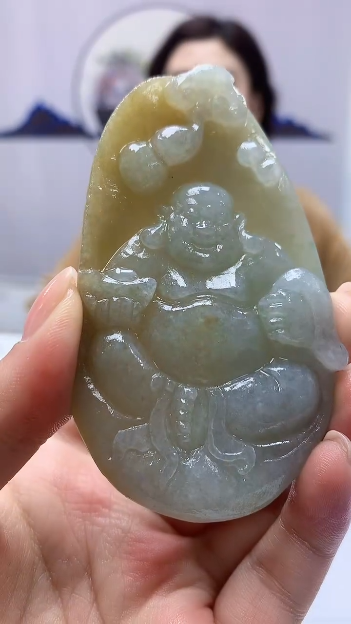 【闪购商品】定制翡翠未镶嵌4829ms-毛货挂件佛73
