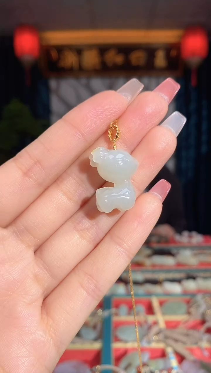 【闪购商品】和田玉挂件银S925镶嵌鹿