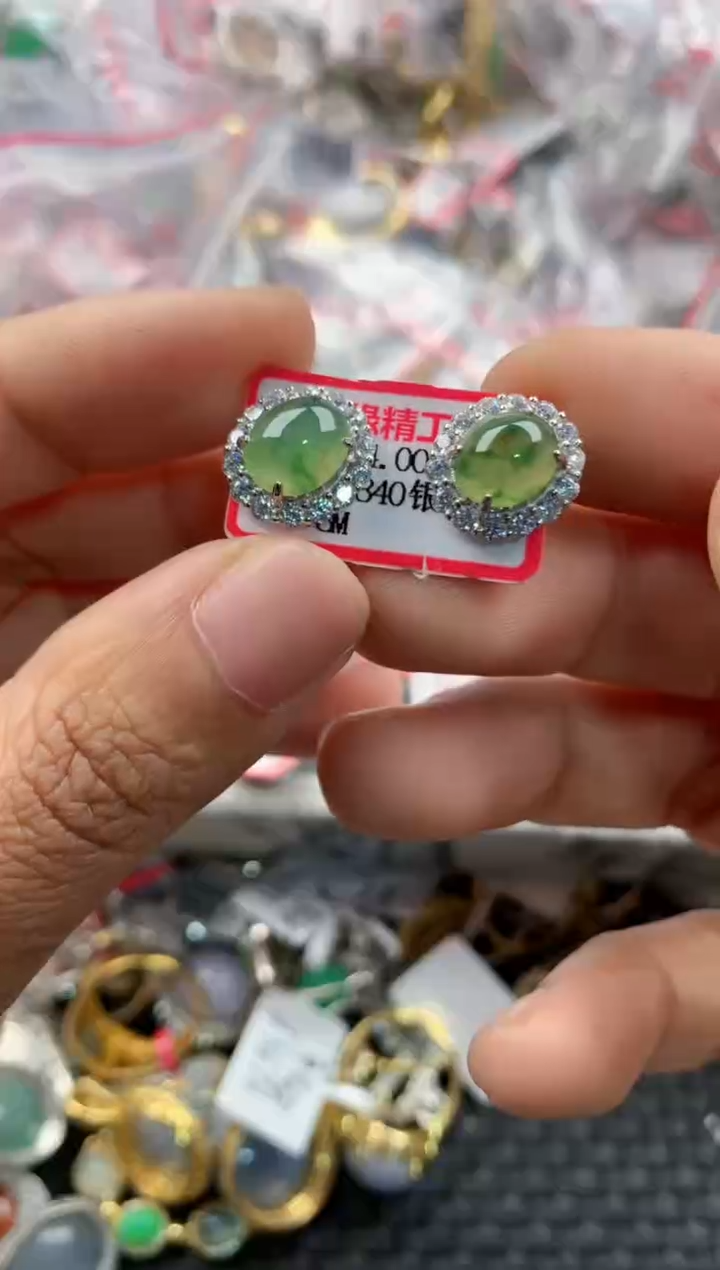 银S925镶嵌戒指翡翠333               4