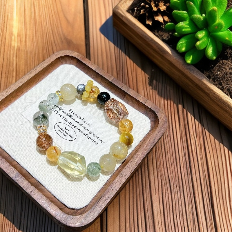 天然多宝水晶DIY明星同款手链1010