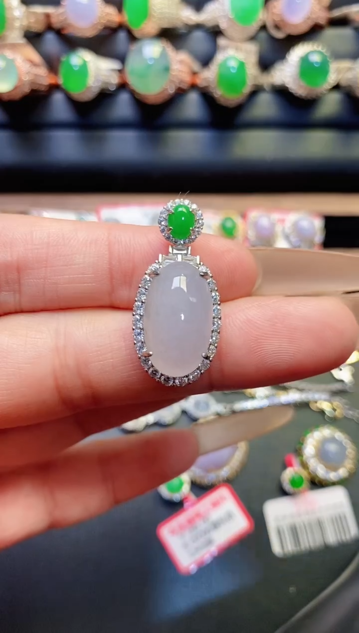 银S925镶嵌戒指翡翠天然