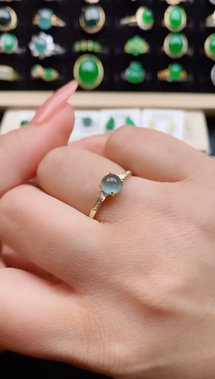 【闪购商品】翡翠戒指银S925镶嵌5080550