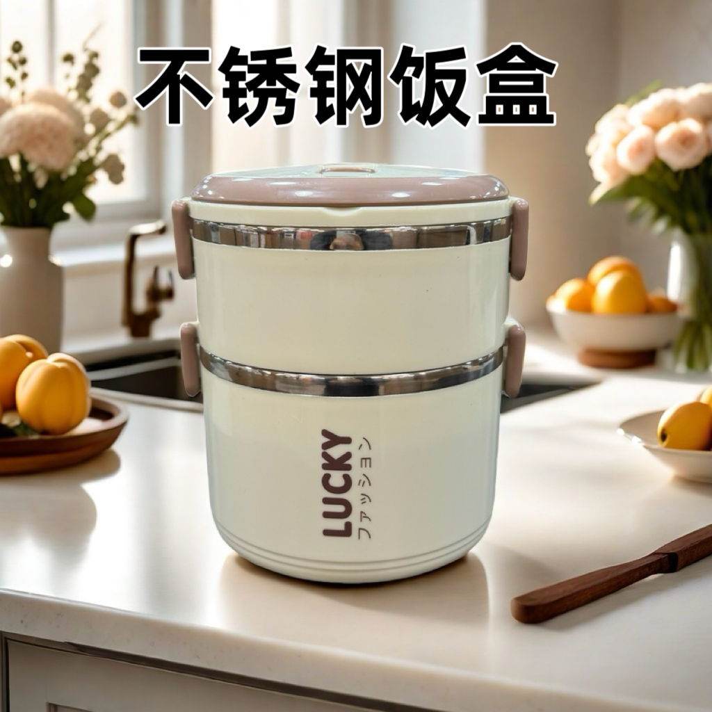 Z-【外贸高货】双层饭盒保温饭盒格味保温