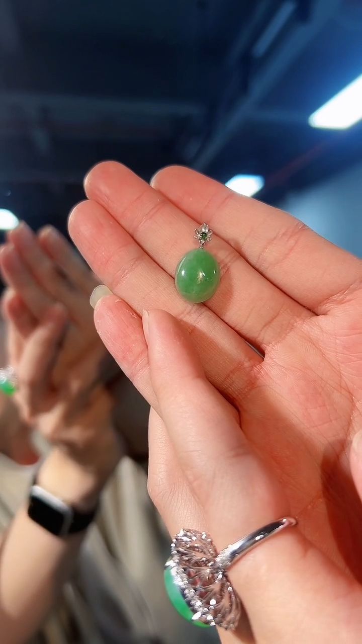 【闪购商品】翡翠颈饰18K金镶嵌缅料A货/支持复检/一件