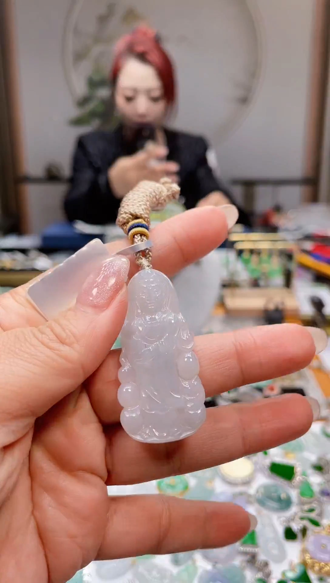 颈饰未镶嵌翡翠站观音