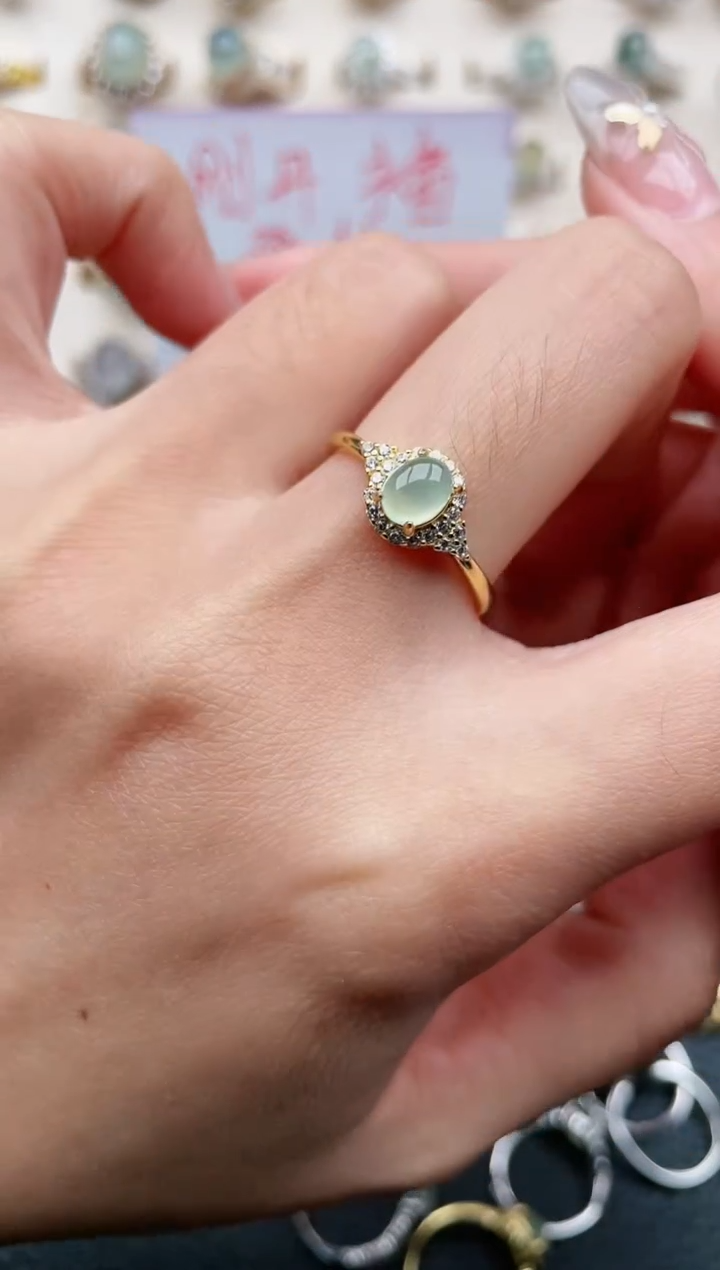 【闪购商品】翡翠戒指银S925镶嵌1111