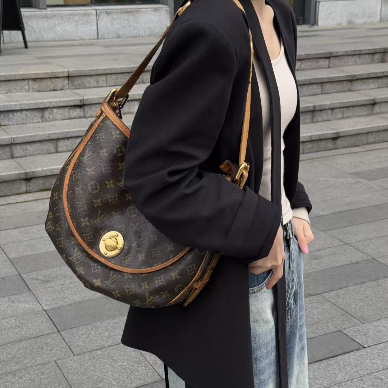 95新 LouisVuitton/路易威登 16392537 金豆托特中号  34*28