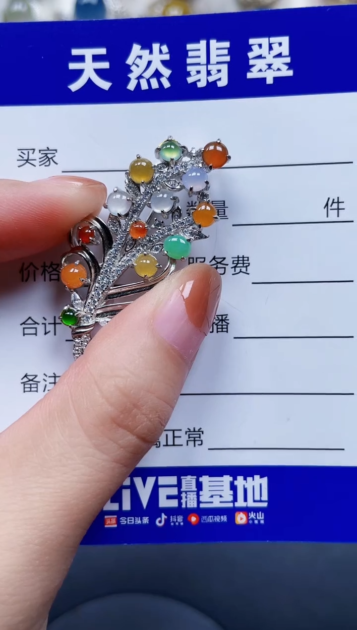 颈饰银S925镶嵌翡翠409