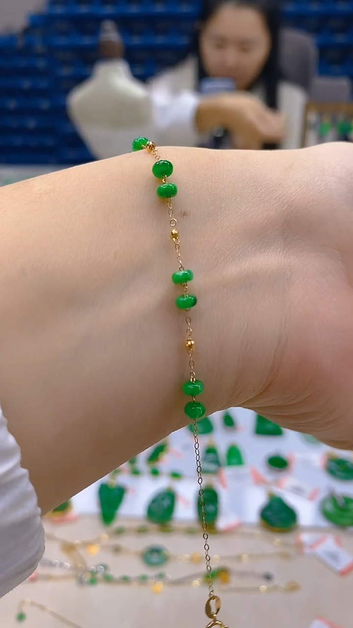 颈饰18K金镶嵌翡翠新号开播 全场乱卖