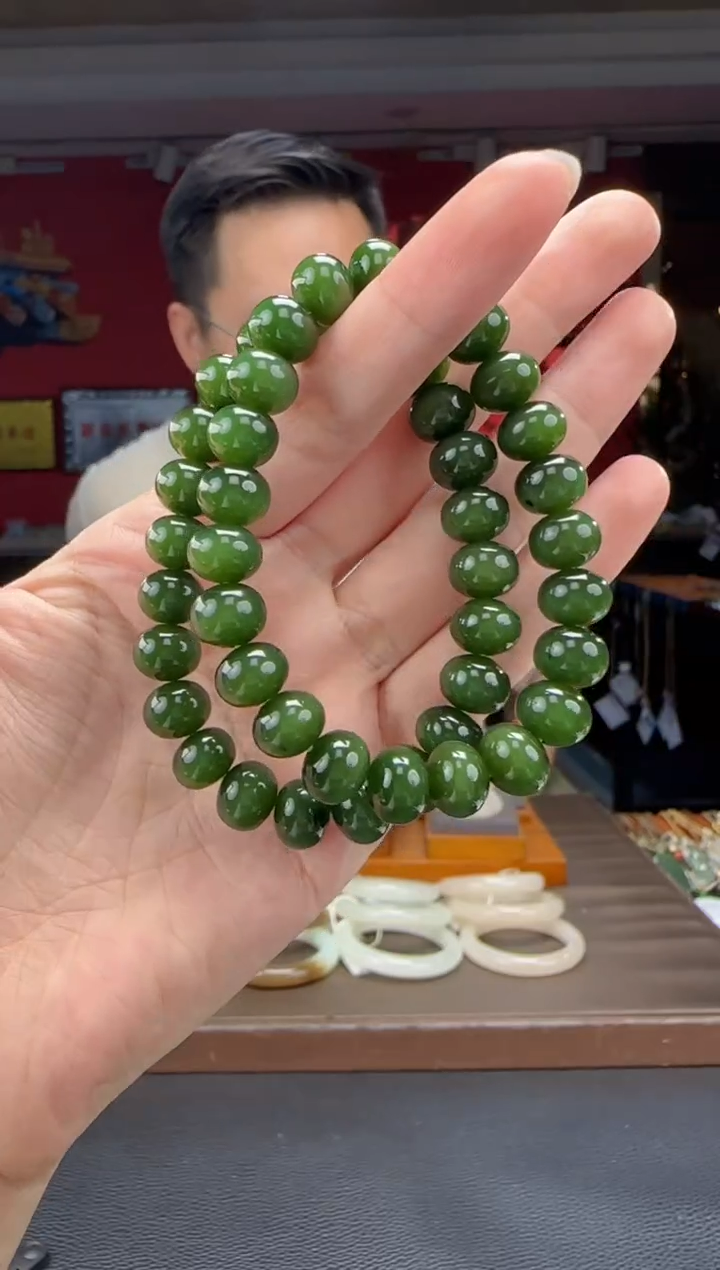 未镶嵌手串和田玉碧玉猫算盘珠多样性发货拍一发一