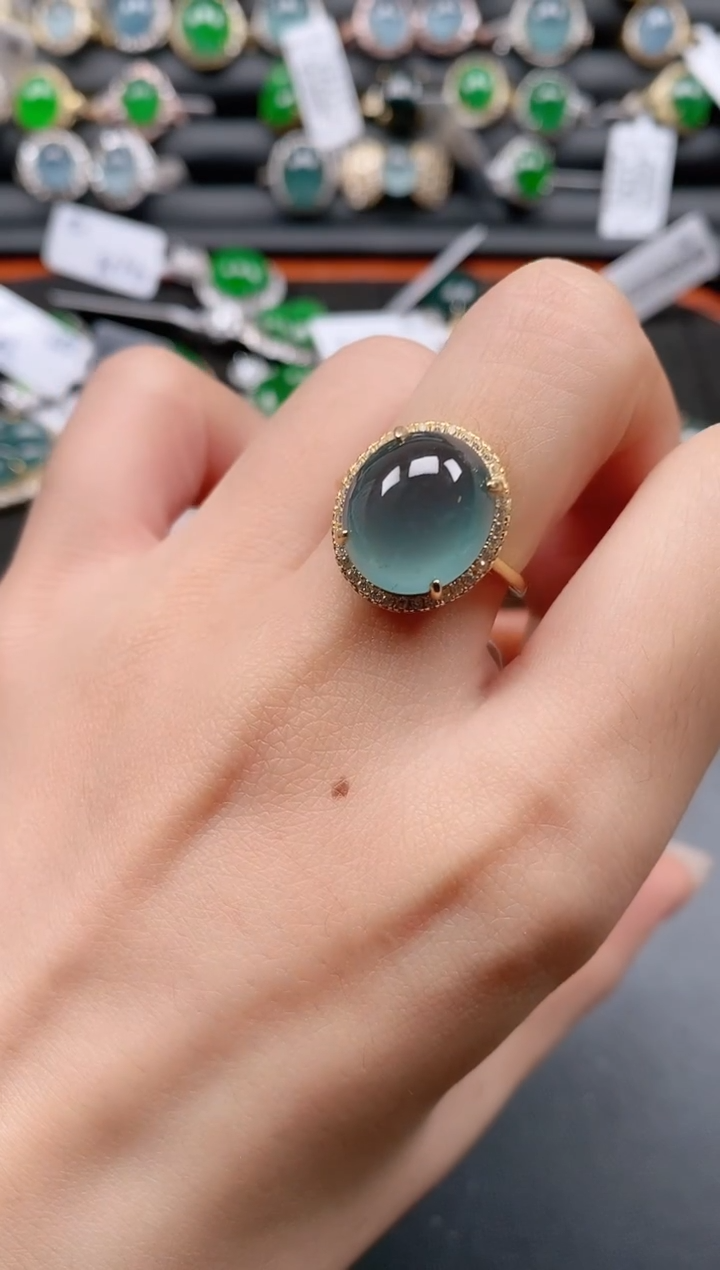 银S925镶嵌戒指翡翠1111