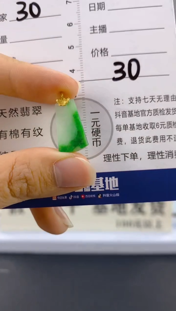 【闪购商品】翡翠颈饰18K金镶嵌天然A货翡翠