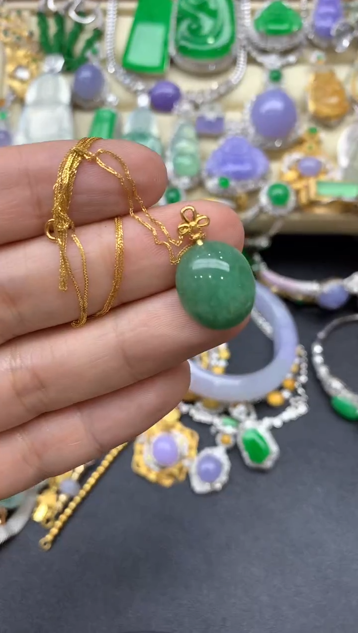 【闪购商品】翡翠颈饰18K金镶嵌418-中国好珍宝