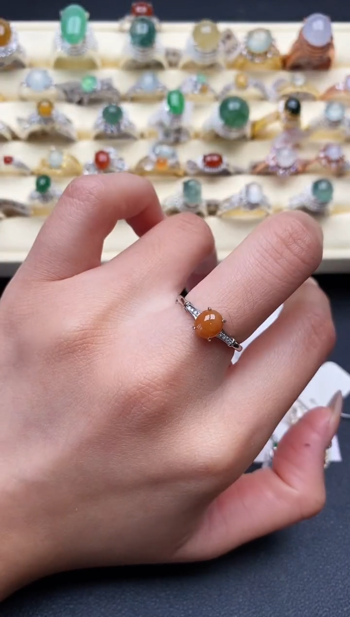 【闪购商品】翡翠戒指银S925镶嵌1111111+3