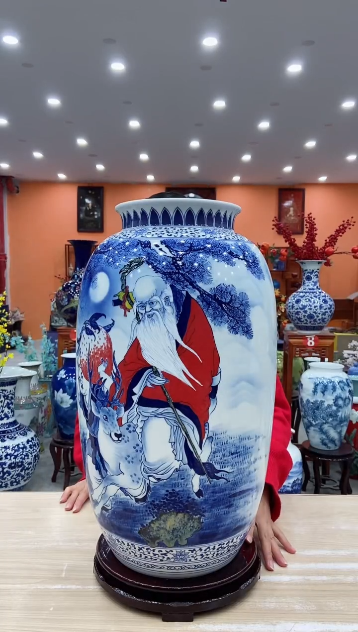 【闪购商品】摆件景德镇陶瓷谢德标老师福禄寿喜花瓶