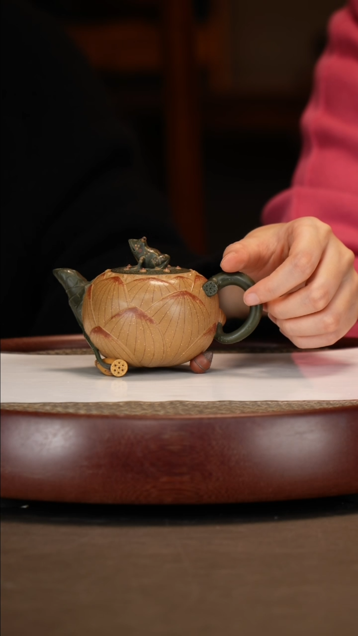【闪购商品】紫砂茶壶青蛙莲子