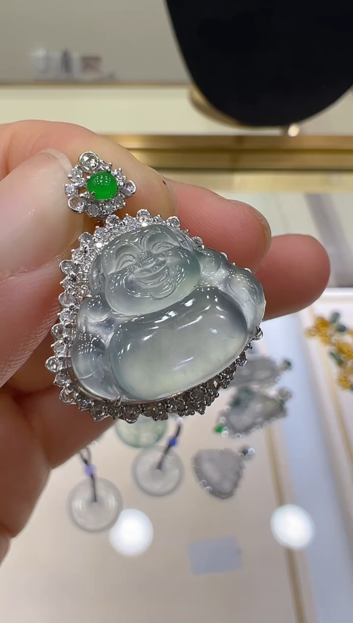 【闪购商品】翡翠吊坠(不含链)18K金镶嵌团购多样性发一件