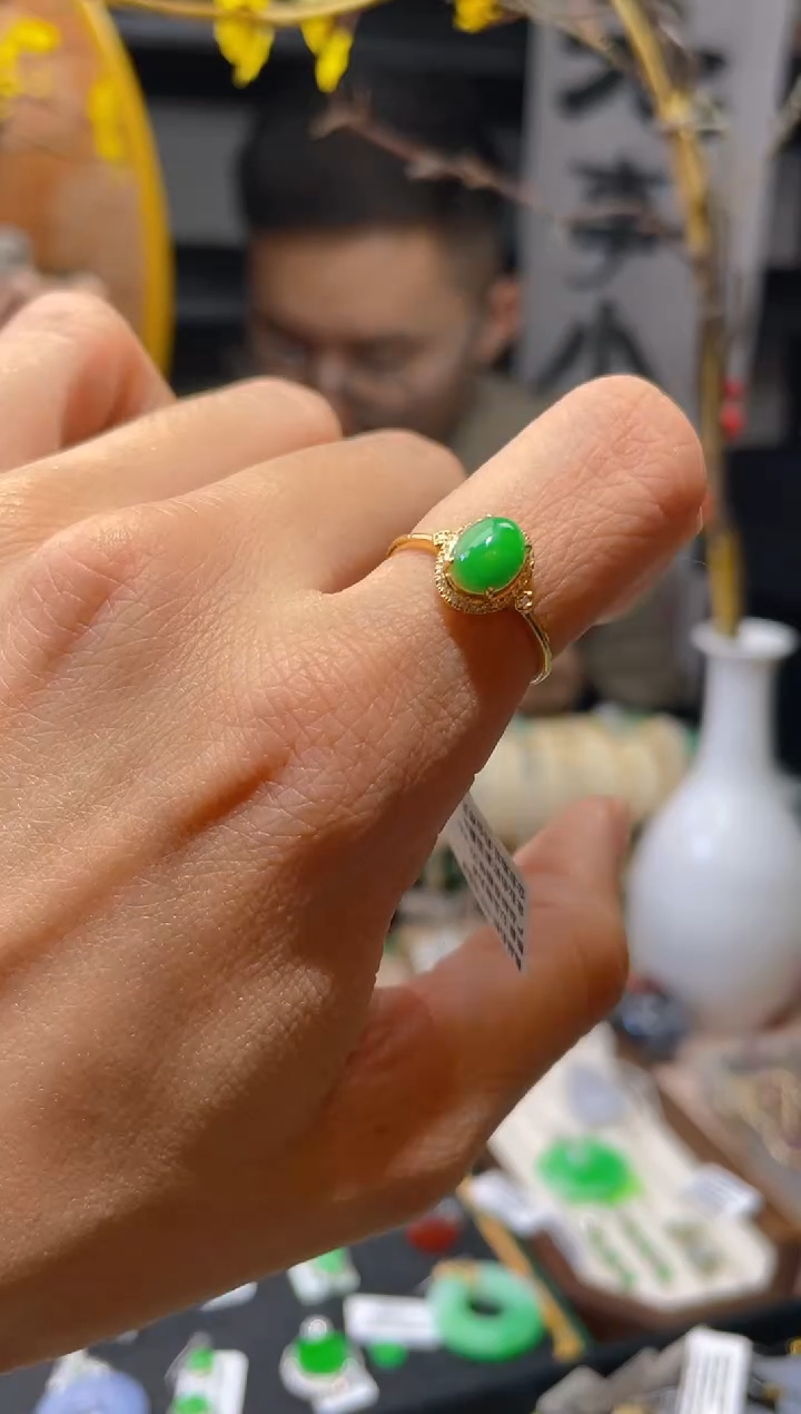 【闪购商品】翡翠颈饰18K金镶嵌假一赔三14圈口