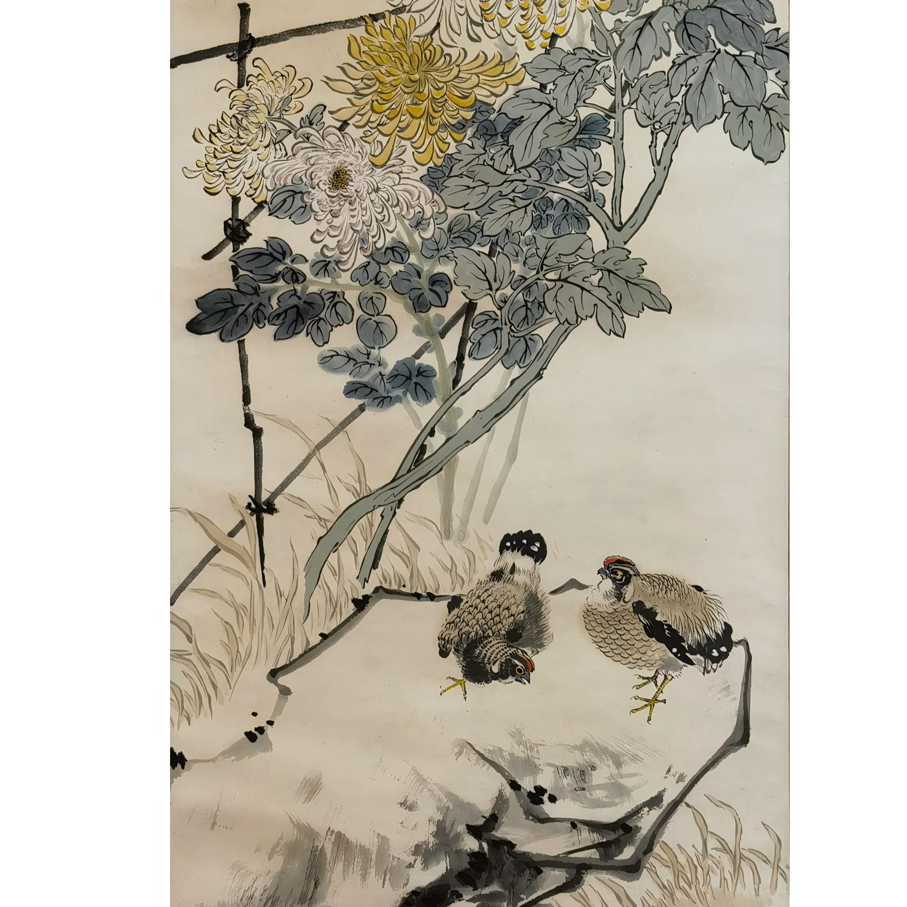 【辽拍】V240428-4-07《花鸟》（3.1平尺) 纸本镜片 ws1225