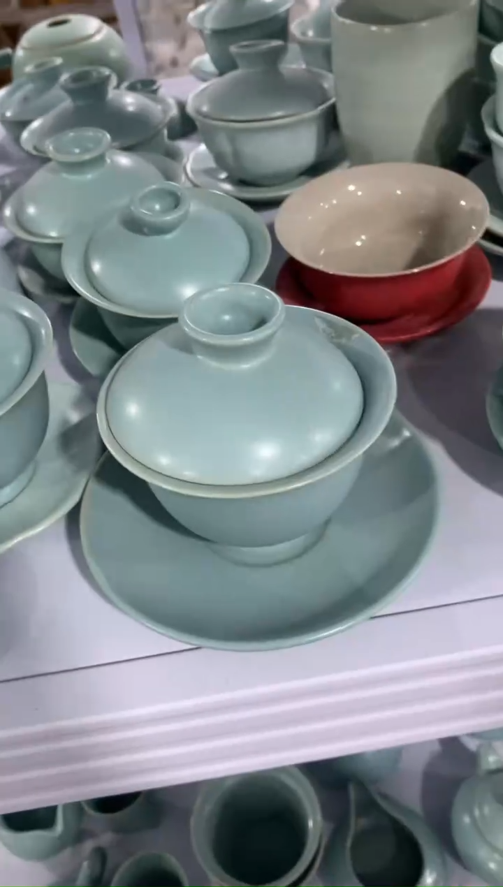 【新粉福利】汝窑茶壶盖碗茶杯主人杯微矿点