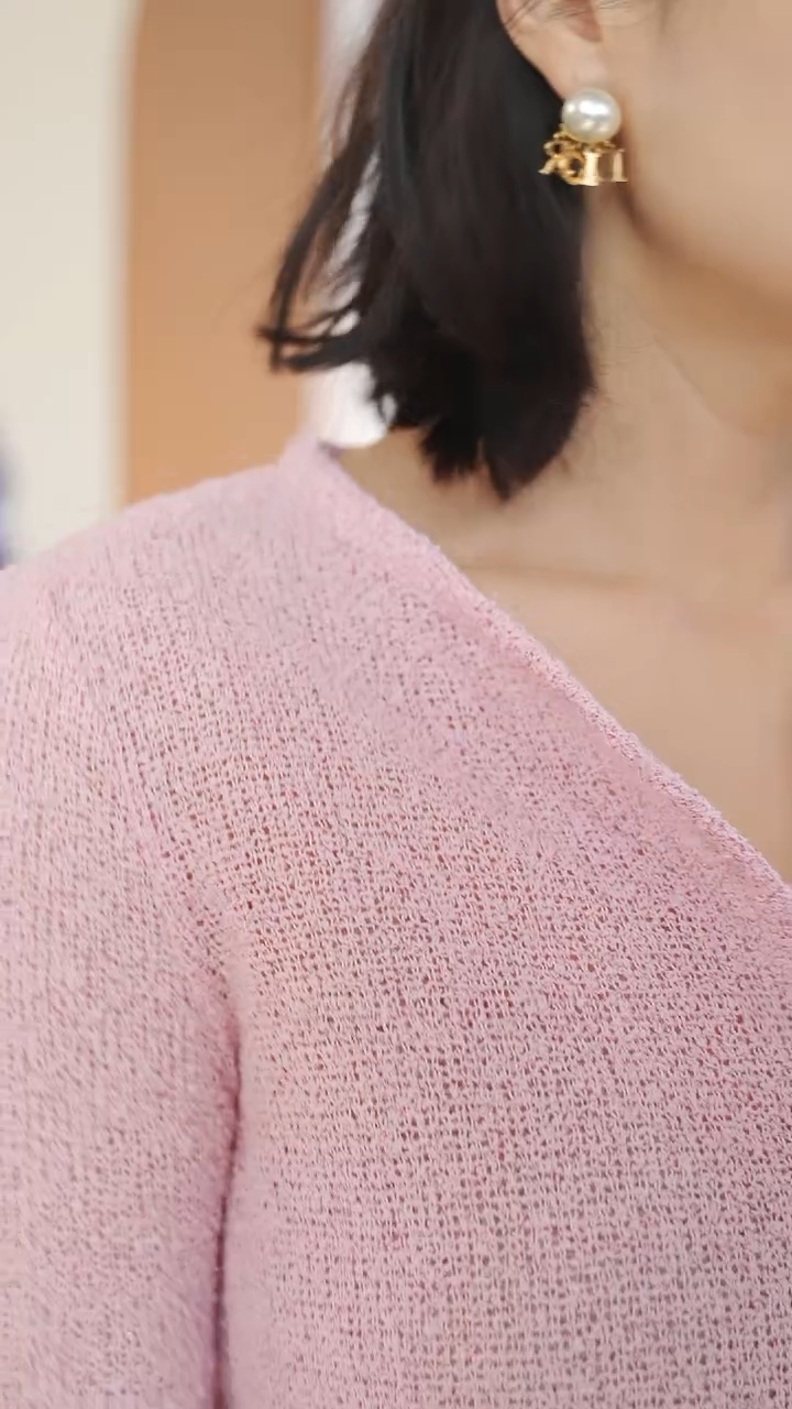 棉1.4米意大利进口JIS 粉色棉交织小香风面料135CM 305G/M